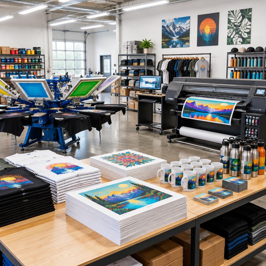 Oficina de impressão e serigrafia da JM